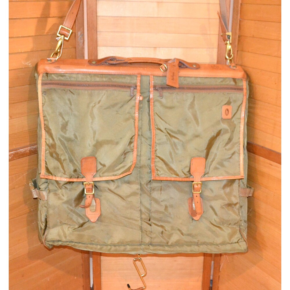 Vintage Hartmann Overnight Unisex Garment Bag Canvas with Leather & Logos
